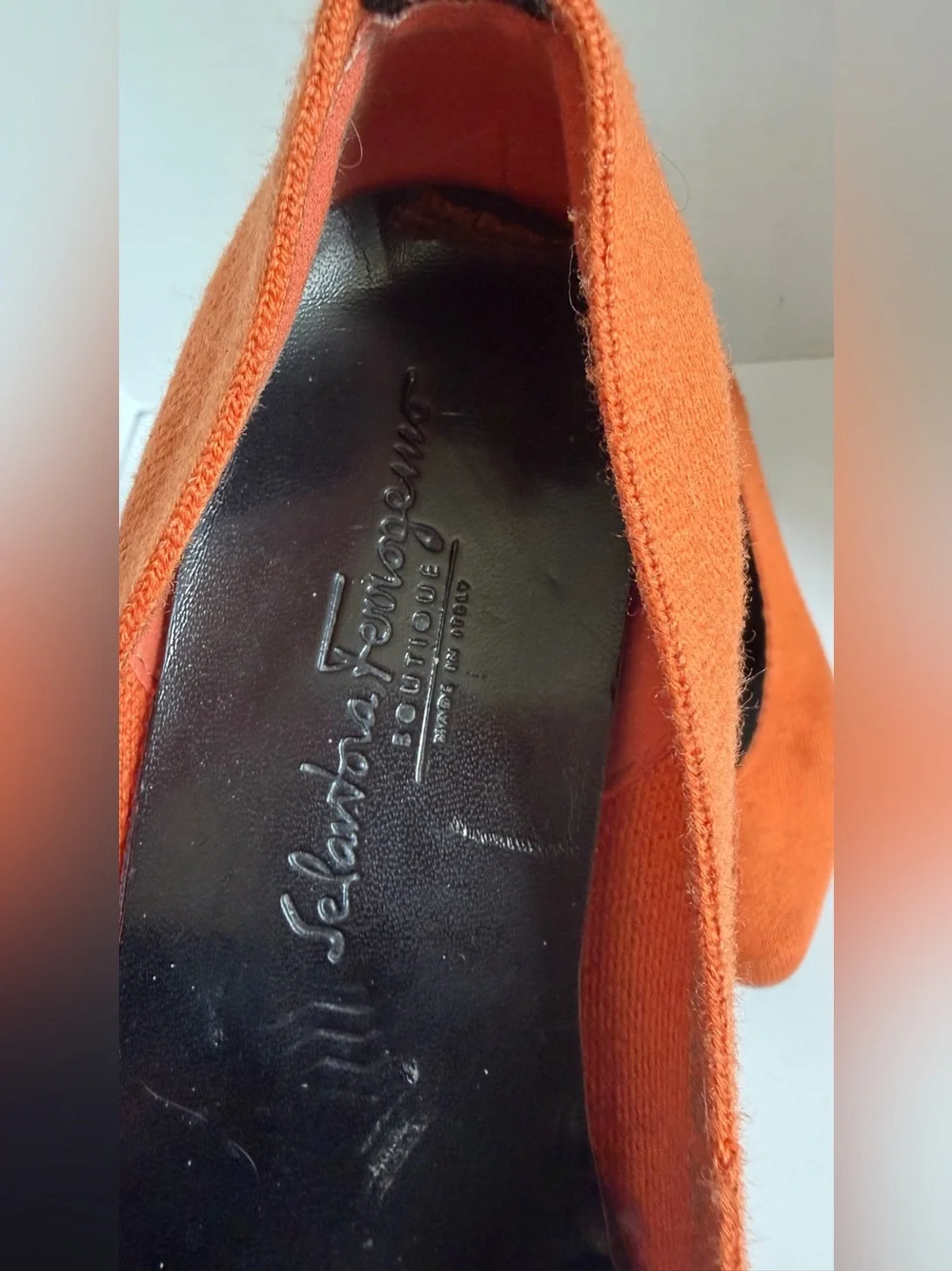 Salvatorre Ferragamo Orange Slip-On Women's Flats